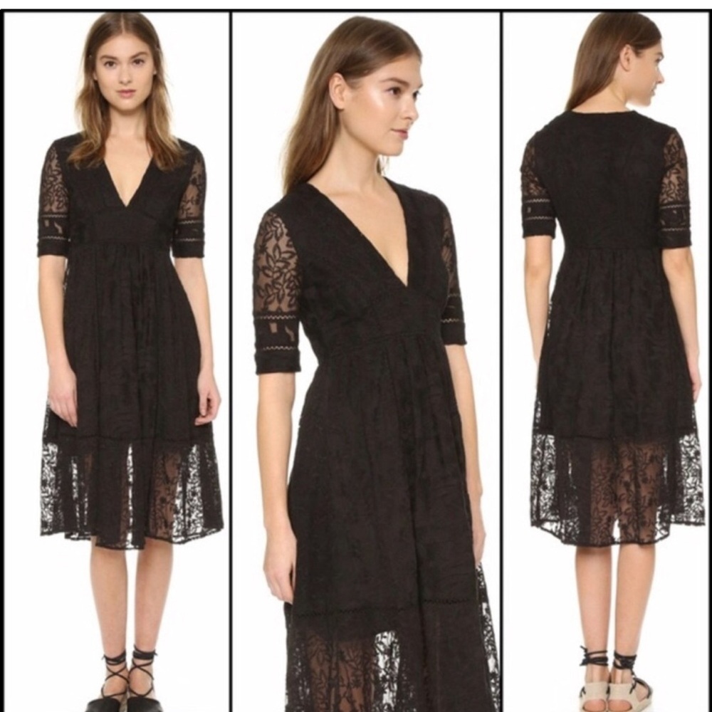 Free People | Free People Mountain Laurel Lace Crochet Dress | Size: 8 Black